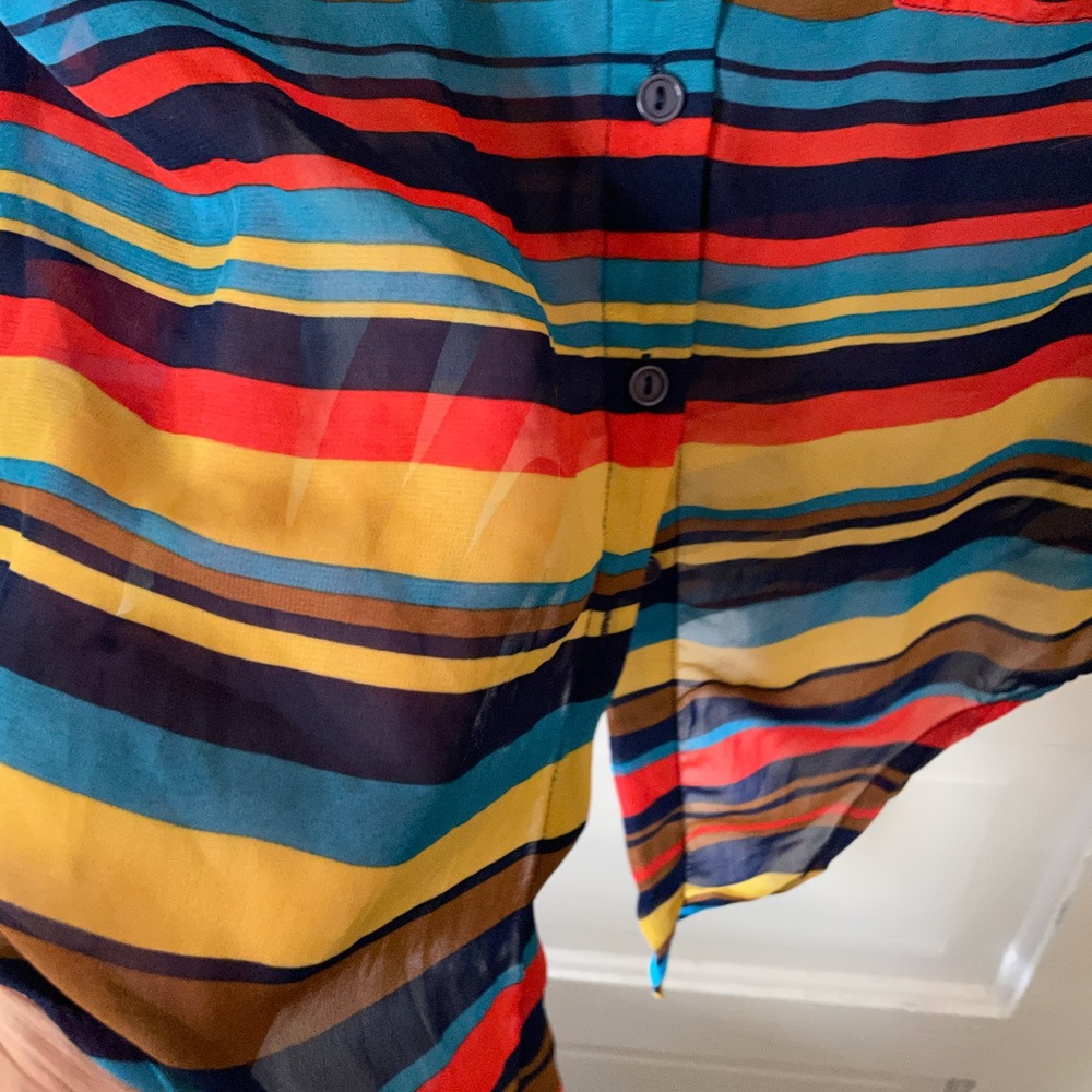 Sheer vibrant striped top m - Picture 6 of 8